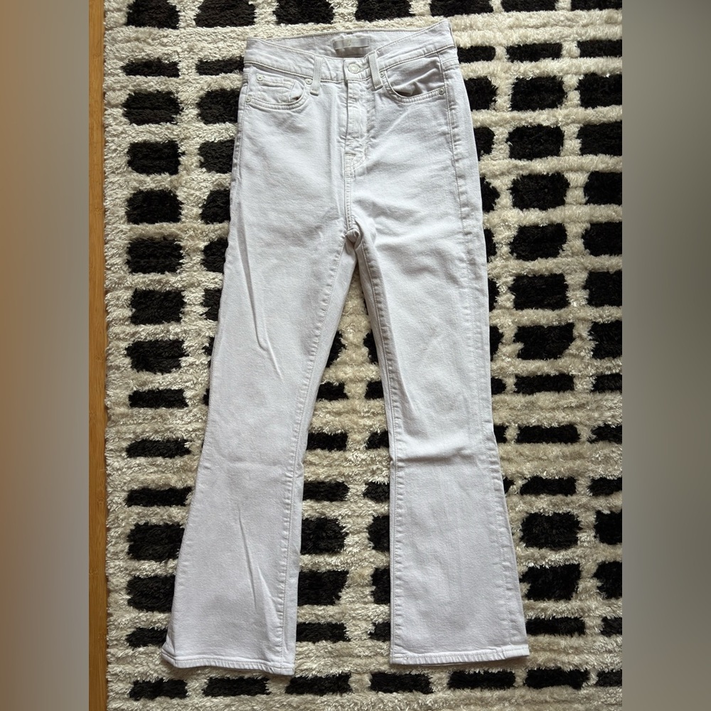 7 For All Mankind White Flared Bootcut Jeans